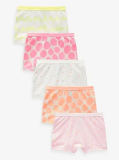 Pink/Orange Short Briefs 5 Pack (2-16yrs)