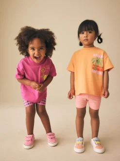 Pink/Orange Top & Cycle Shorts Set 2 Pack (3mths-7yrs)