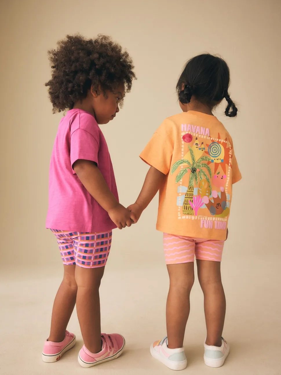 Pink/Orange Top & Cycle Shorts Set 2 Pack (3mths-7yrs)
