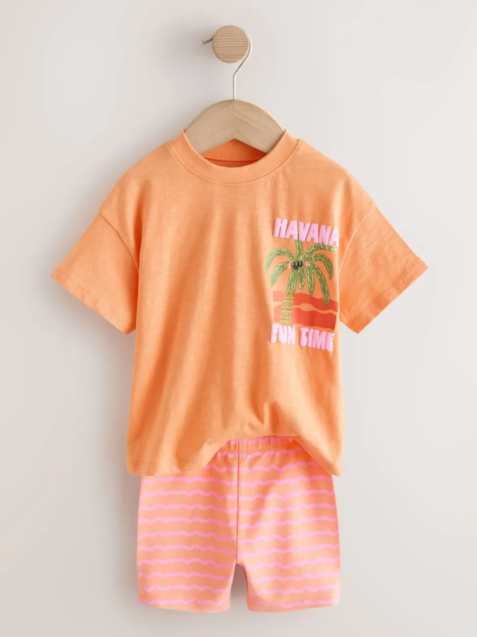 Pink/Orange Top & Cycle Shorts Set 2 Pack (3mths-7yrs)