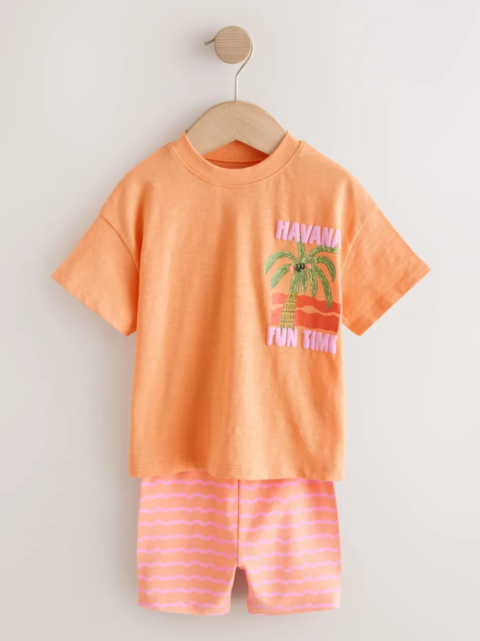 Pink/Orange Top & Cycle Shorts Set 2 Pack (3mths-7yrs)