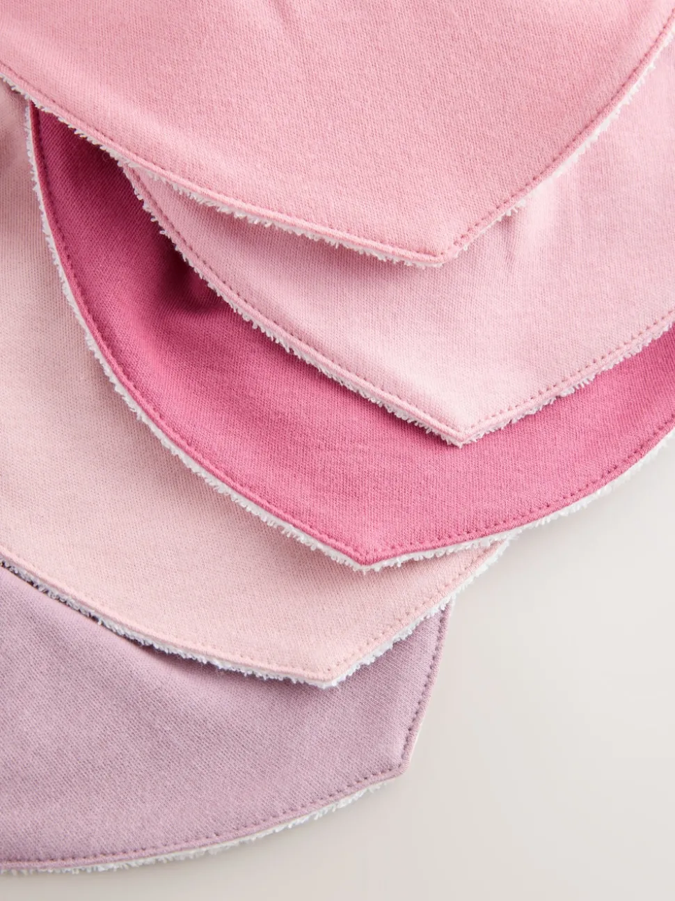 Pink 5 Pack Baby Dribble Bibs