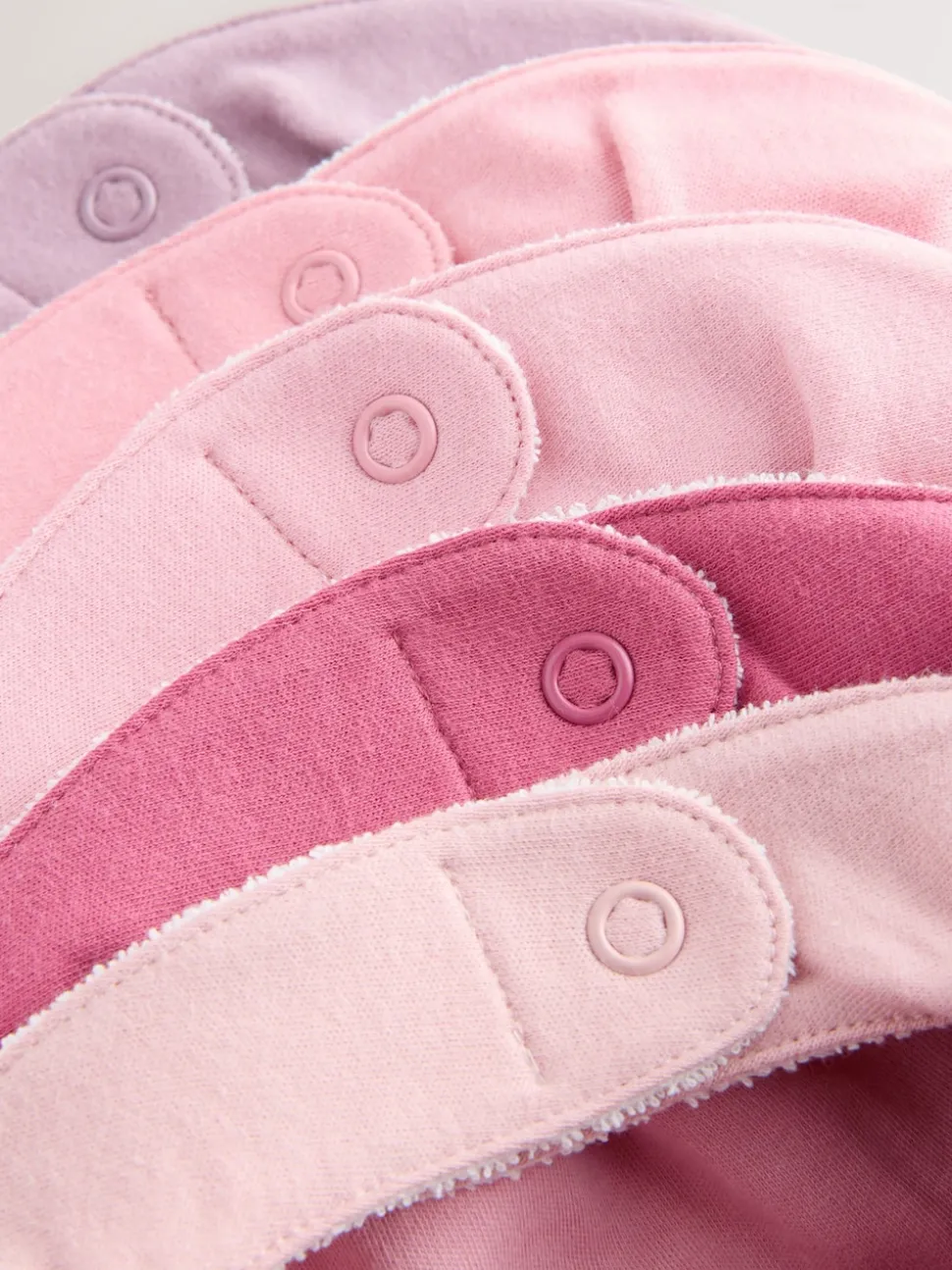 Pink 5 Pack Baby Dribble Bibs