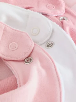 Pink 5 Pack Baby Dribble Bibs