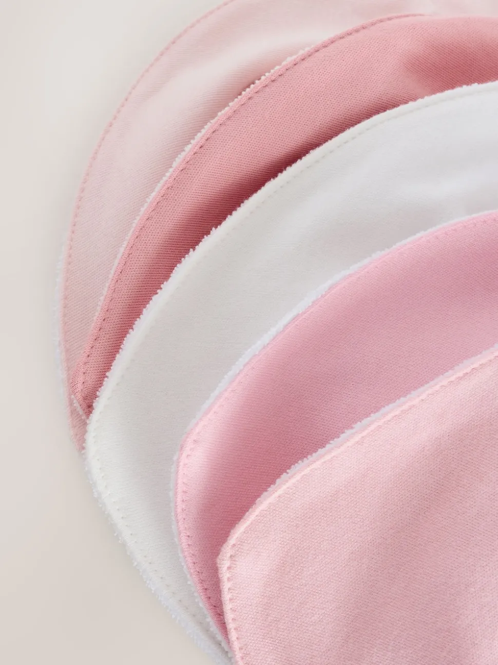 Pink 5 Pack Baby Dribble Bibs
