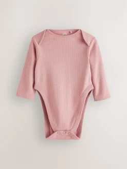 Pink 3 Pack Hip Dysplasia Long Sleeve Baby Bodysuits