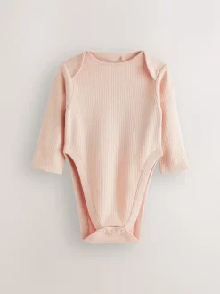Pink 3 Pack Hip Dysplasia Long Sleeve Baby Bodysuits