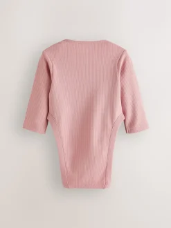 Pink 3 Pack Hip Dysplasia Long Sleeve Baby Bodysuits