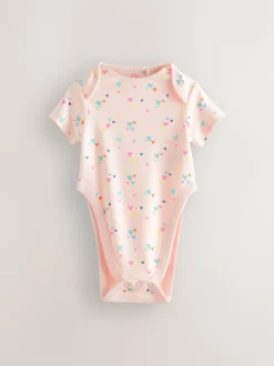 Pink 3 Pack Hip Dysplasia Short Sleeve Baby Bodysuits