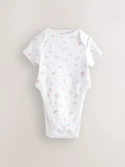 Pink 3 Pack Hip Dysplasia Short Sleeve Baby Bodysuits