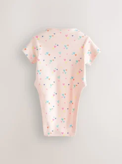 Pink 3 Pack Hip Dysplasia Short Sleeve Baby Bodysuits
