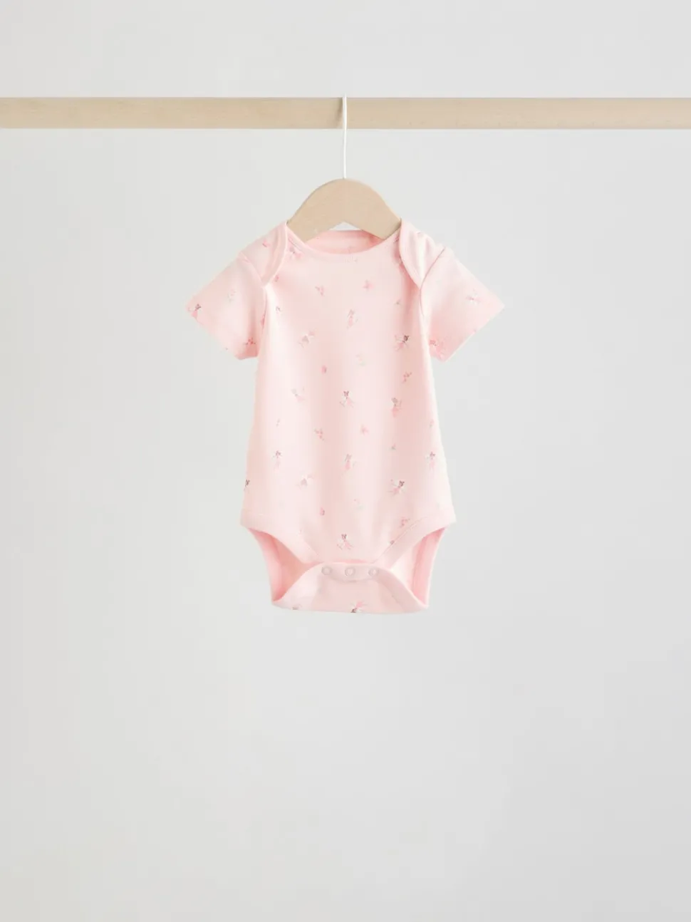 Pink 5 Pack Short Sleeve Baby Bodysuit