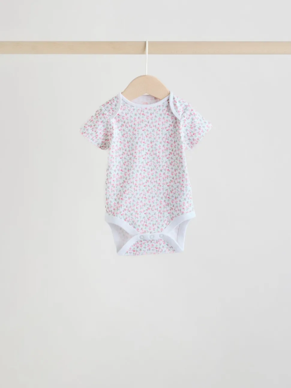 Pink 5 Pack Short Sleeve Baby Bodysuit