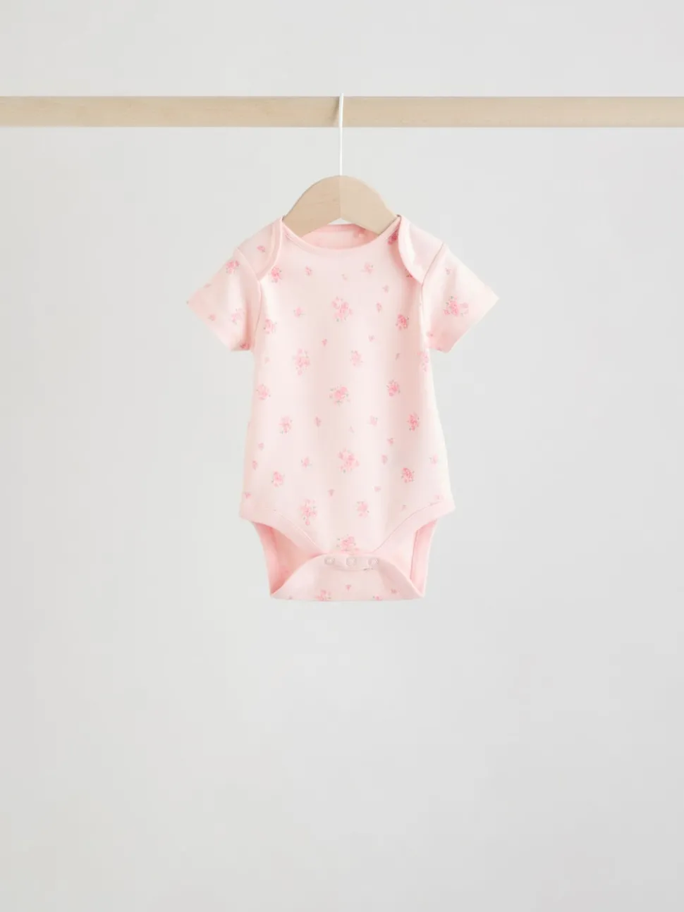 Pink 5 Pack Short Sleeve Baby Bodysuit