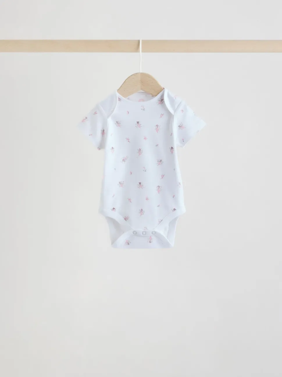 Pink 5 Pack Short Sleeve Baby Bodysuit