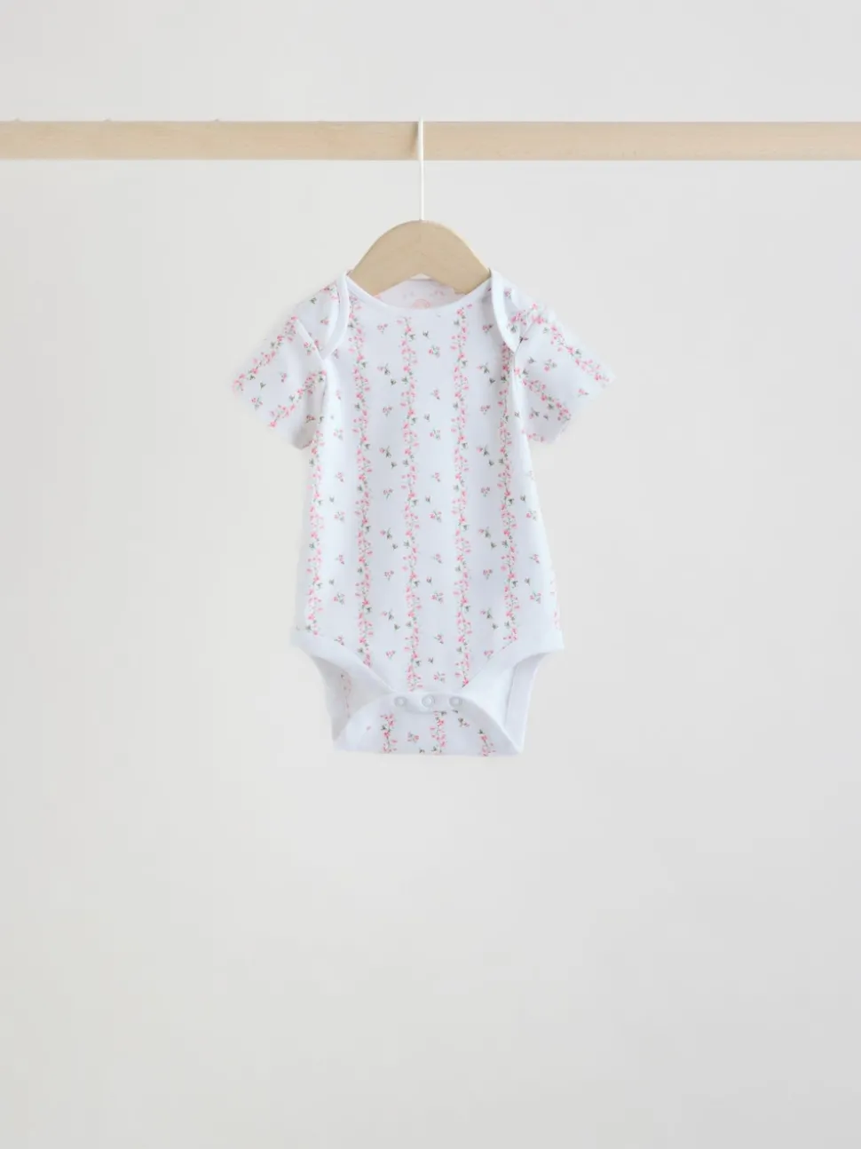 Pink 5 Pack Short Sleeve Baby Bodysuit