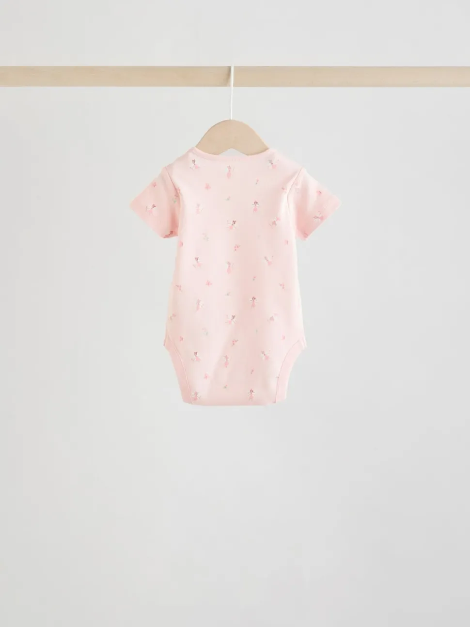 Pink 5 Pack Short Sleeve Baby Bodysuit