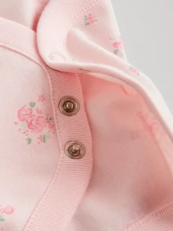 Pink 5 Pack Short Sleeve Baby Bodysuit