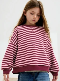 Pink/Plum Oversized Cosy Rib Sweatshirt (3-16yrs)