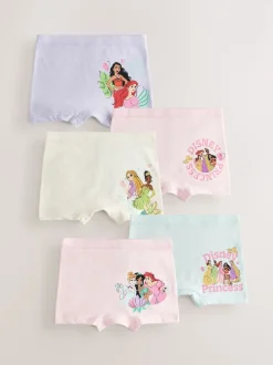 Pink/Purple Disney Princesses Shorts Briefs 5 Pack (2-12yrs)