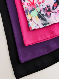 Pink/Purple/Graffiti 4 Pack Flared Leggings (3-16yrs)