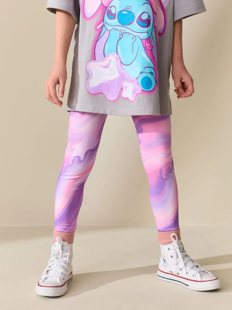Pink/Purple Swirl Leggings (3-16yrs)