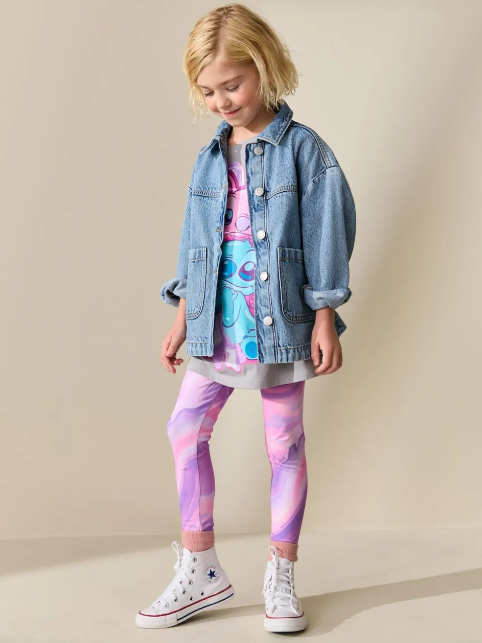 Pink/Purple Swirl Leggings (3-16yrs)