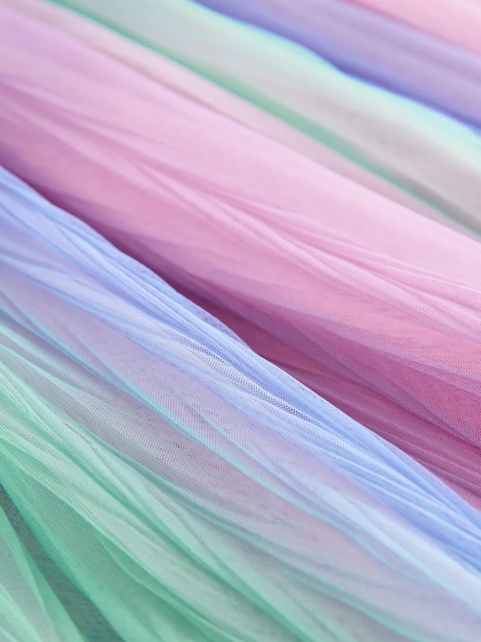 Pink/Rainbow Pull On Mesh Skirt (3-16yrs)