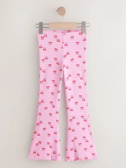 Pink/Red Cherry 1 Pack Rib Flare Leggings (3-16yrs)