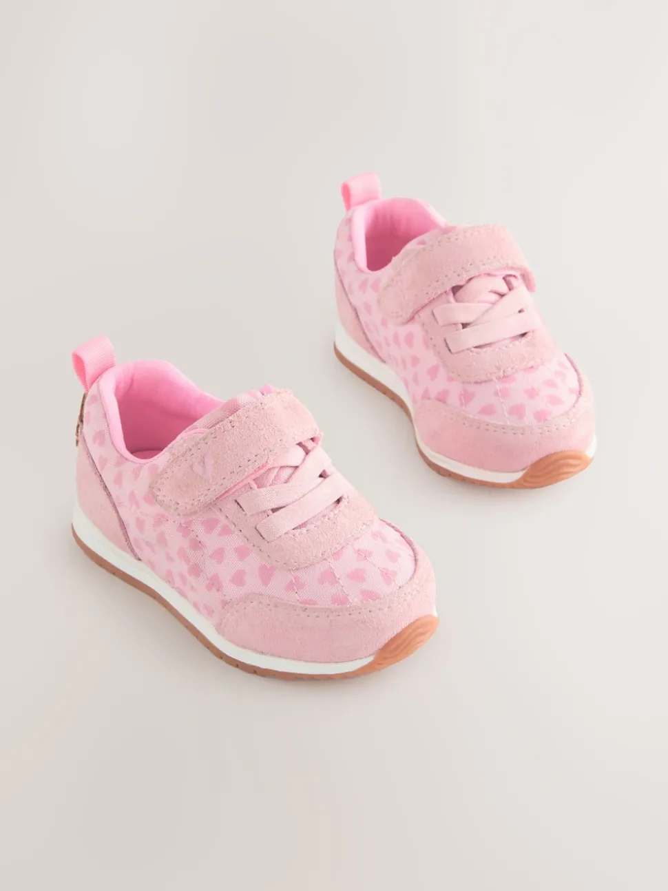 Pink/Red Standard Fit (F) First Walker Trainers