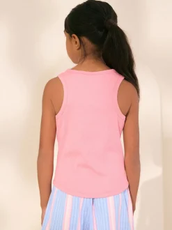 Pink Rib Vest (3-16yrs)