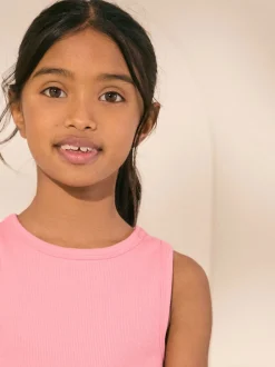 Pink Rib Vest (3-16yrs)