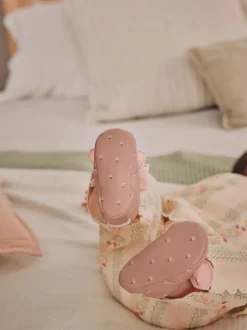 Pink Rust Baby Floral Print Boots (0-18mths)