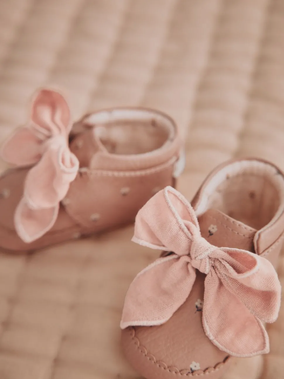 Pink Rust Baby Floral Print Boots (0-18mths)