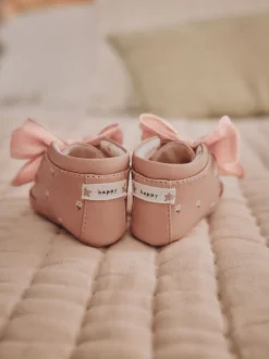 Pink Rust Baby Floral Print Boots (0-18mths)