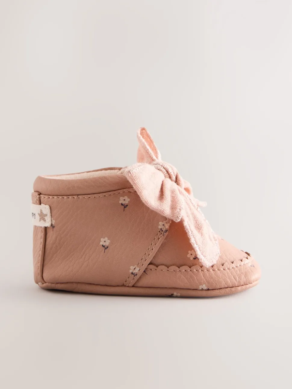 Pink Rust Baby Floral Print Boots (0-18mths)