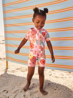 Pink/Rust Floral Sunsafe Swimsuit (3mths-10yrs)