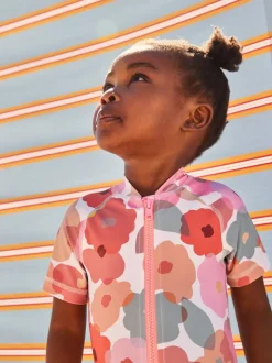 Pink/Rust Floral Sunsafe Swimsuit (3mths-10yrs)