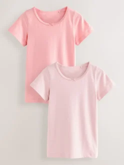 Pink Short Sleeve Vests 2 Pack (1.5-12yrs)
