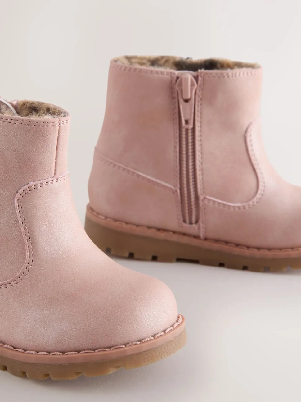Pink Standard Fit (F) Chelsea Zip Tassel Ankle Boots