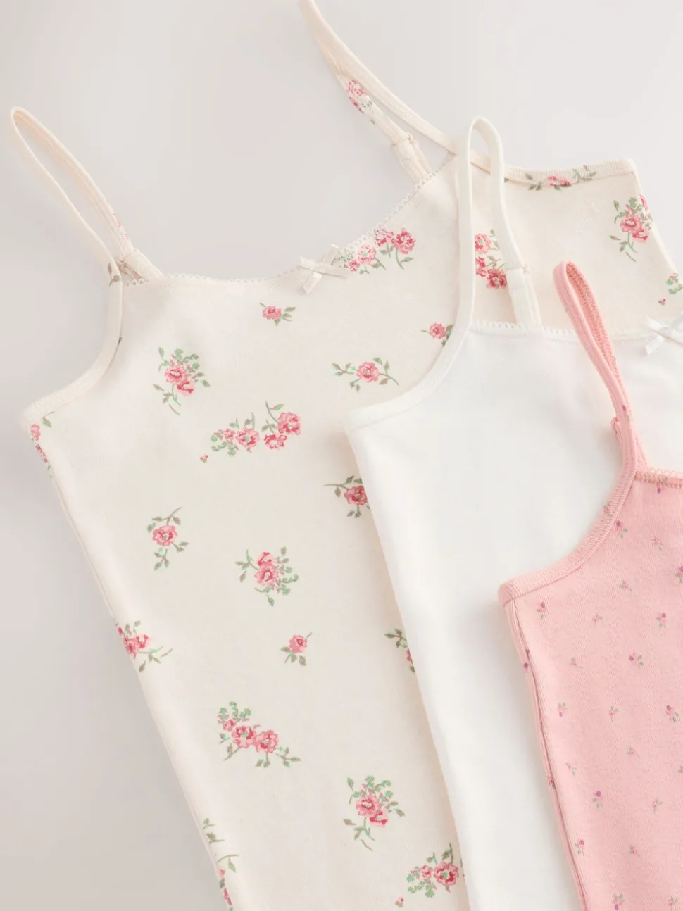 Pink Strappy Printed Cami Vests 3 Pack (1.5-16yrs)