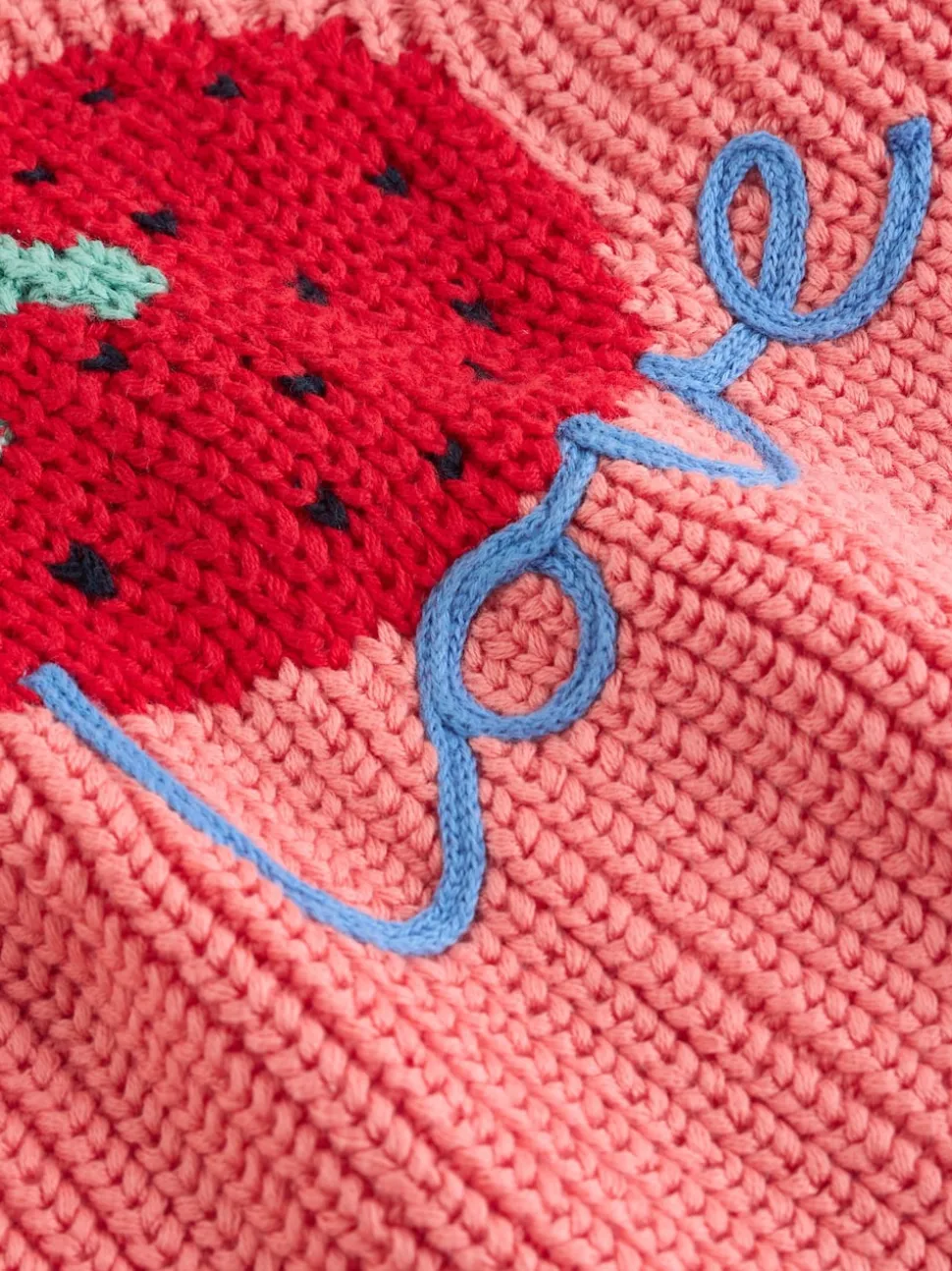 Pink Strawberry Baby Embroidered Back Cardigan (0mths-2yrs)