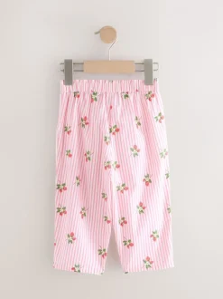 Pink Strawberry Print Pull On Trousers (3mths-7yrs)