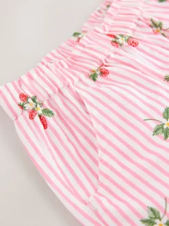 Pink Strawberry Print Pull On Trousers (3mths-7yrs)