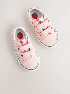 Pink Strawberry Wide Fit (G) Touch Fastening Trainers