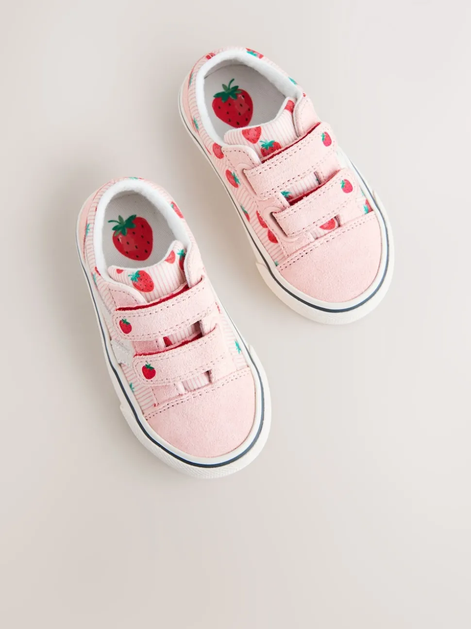 Pink Strawberry Wide Fit (G) Touch Fastening Trainers