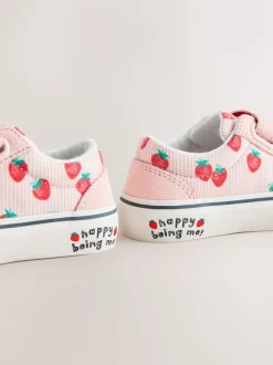 Pink Strawberry Wide Fit (G) Touch Fastening Trainers