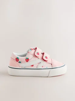 Pink Strawberry Wide Fit (G) Touch Fastening Trainers