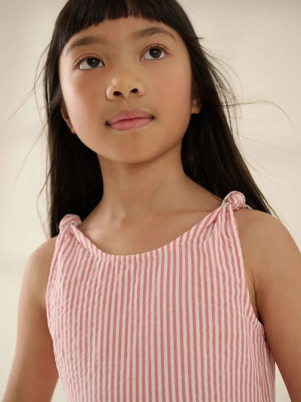Pink Stripe 100% Cotton Barrel Playsuit (3-16yrs)