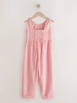 Pink Stripe 100% Cotton Barrel Playsuit (3-16yrs)